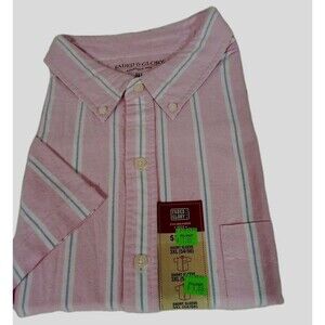 Men's New Old Stock Faded Glory Pink Button Up  3XL New ‎ Short Sleeve